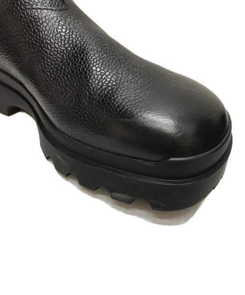 PRADA（プラダ）PRADA (プラダ) Stamped Leather Boots(スタンプド レザー ブーツ) サイドゴアブーツ イタリア製 ブラック サイズ:SIZE 7の古着・服飾アイテム