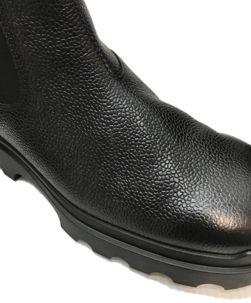 PRADA（プラダ）PRADA (プラダ) Stamped Leather Boots(スタンプド レザー ブーツ) サイドゴアブーツ イタリア製 ブラック サイズ:SIZE 7の古着・服飾アイテム