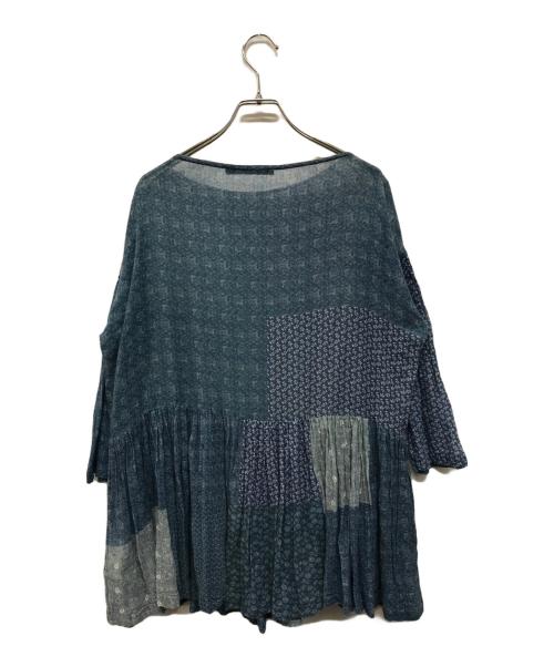 TOWAVASE（トワヴァーズ）TOWAVASE (トワヴァーズ) グレーのコットンガーゼチュニック 日本製 ブルー サイズ:Freeの古着・服飾アイテム