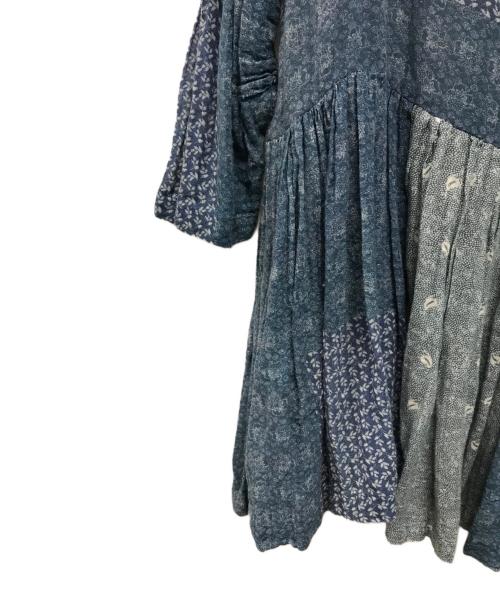 TOWAVASE（トワヴァーズ）TOWAVASE (トワヴァーズ) グレーのコットンガーゼチュニック 日本製 ブルー サイズ:Freeの古着・服飾アイテム
