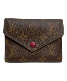 LOUIS VUITTON（ルイ ヴィトン）の古着「ポルトフォイユ マリー 2つ折り財布　モノグラム　ウォレット」｜ブラウン×レッド