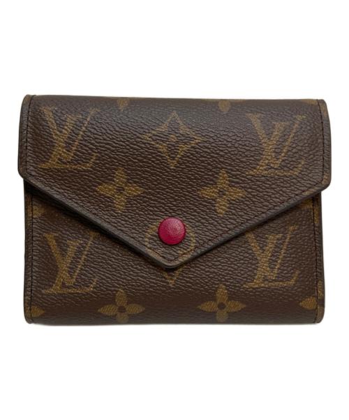 LOUIS VUITTON（ルイ ヴィトン）LOUIS VUITTON (ルイ ヴィトン) ポルトフォイユ マリー 2つ折り財布　モノグラム　ウォレット ブラウン×レッドの古着・服飾アイテム