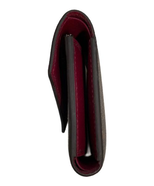 LOUIS VUITTON（ルイ ヴィトン）LOUIS VUITTON (ルイ ヴィトン) ポルトフォイユ マリー 2つ折り財布　モノグラム　ウォレット ブラウン×レッドの古着・服飾アイテム