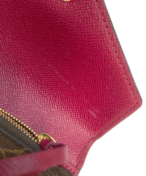 LOUIS VUITTON（ルイ ヴィトン）LOUIS VUITTON (ルイ ヴィトン) ポルトフォイユ マリー 2つ折り財布　モノグラム　ウォレット ブラウン×レッドの古着・服飾アイテム