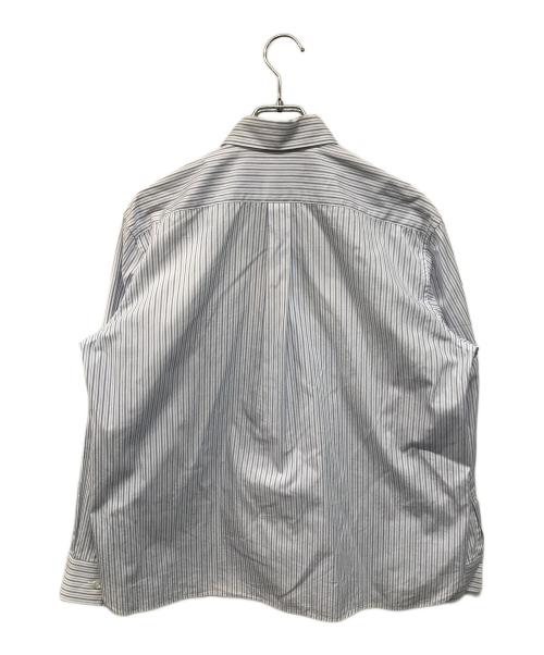 tricot COMME des GARCONS（トリココムデギャルソン）tricot COMME des GARCONS (トリココムデギャルソン) フリルストライプシャツ ドメス 日本製 ブルー サイズ:Mの古着・服飾アイテム
