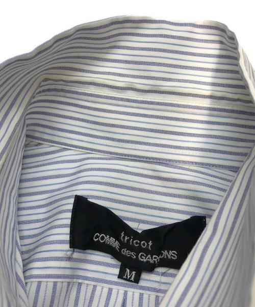 tricot COMME des GARCONS（トリココムデギャルソン）tricot COMME des GARCONS (トリココムデギャルソン) フリルストライプシャツ ドメス 日本製 ブルー サイズ:Mの古着・服飾アイテム