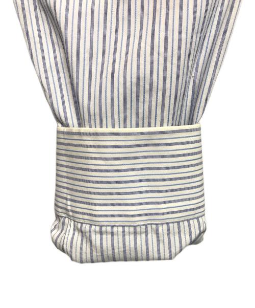 tricot COMME des GARCONS（トリココムデギャルソン）tricot COMME des GARCONS (トリココムデギャルソン) フリルストライプシャツ ドメス 日本製 ブルー サイズ:Mの古着・服飾アイテム