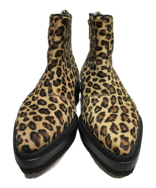 sacai（サカイ）sacai (サカイ) レオパードハラコサイドジップブーツ 日本製 ドメス ベージュ サイズ:SIZE 37の古着・服飾アイテム