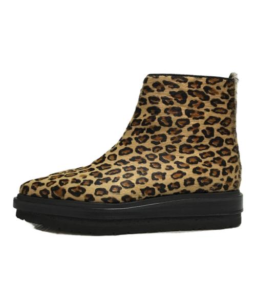 sacai（サカイ）sacai (サカイ) レオパードハラコサイドジップブーツ 日本製 ドメス ベージュ サイズ:SIZE 37の古着・服飾アイテム