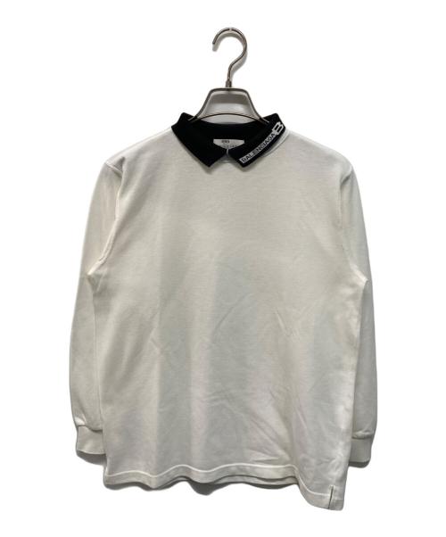 BALENCIAGA（バレンシアガ）BALENCIAGA (バレンシアガ) 襟ロゴバイカラーカットソー 日本製 ブラウン サイズ:Mの古着・服飾アイテム