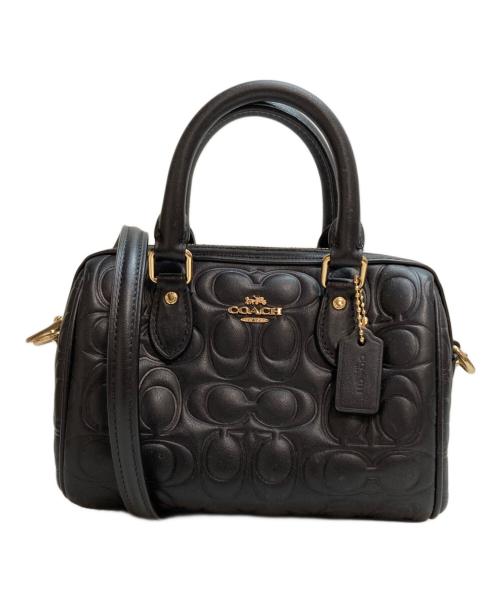 COACH（コーチ）COACH (コーチ) ミニ ローアン クロスボディ バッグ・シグネチャー レザー ブラックの古着・服飾アイテム