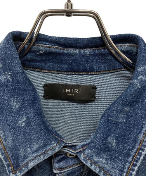 AMIRI（アミリ）AMIRI (アミリ) クラッシュ加工デニムシャツ インディゴ サイズ:Lの古着・服飾アイテム