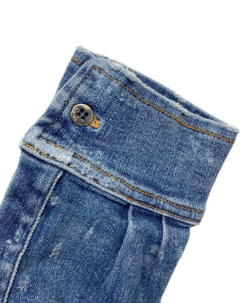 AMIRI（アミリ）AMIRI (アミリ) クラッシュ加工デニムシャツ インディゴ サイズ:Lの古着・服飾アイテム