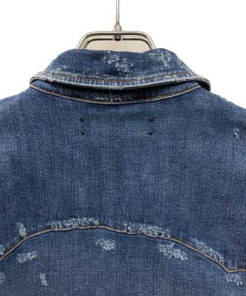 AMIRI（アミリ）AMIRI (アミリ) クラッシュ加工デニムシャツ インディゴ サイズ:Lの古着・服飾アイテム