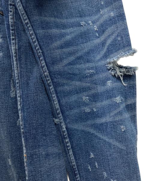AMIRI（アミリ）AMIRI (アミリ) クラッシュ加工デニムシャツ インディゴ サイズ:Lの古着・服飾アイテム
