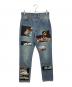 doublet（ダブレット）の古着「CUSTOMIZED DENIM PANT/カスタマイズドデニムパンツ　パッチワーク　ドメスティックブランド　刺繍」｜ブルー