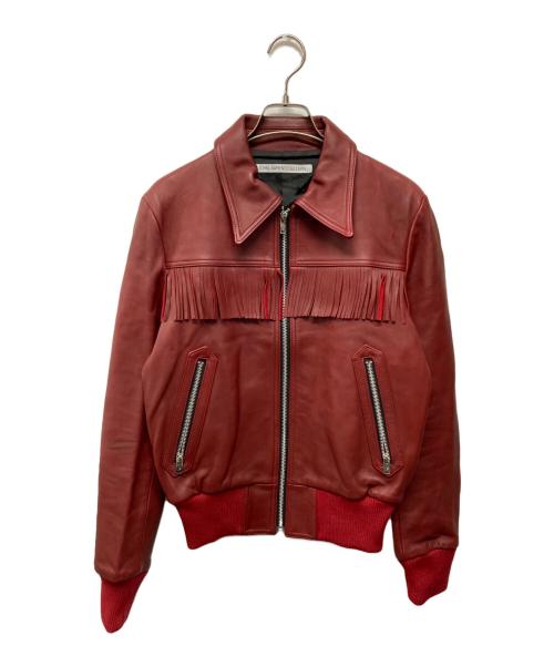 JOHN LAWRENCE SULLIVAN（ジョン ローレンス サリバン）JOHN LAWRENCE SULLIVAN (ジョン ローレンス サリバン) レザーフリンジシングルライダースジャケット レッド サイズ:SIZE 38の古着・服飾アイテム