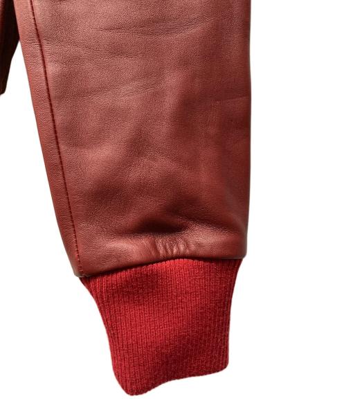 JOHN LAWRENCE SULLIVAN（ジョン ローレンス サリバン）JOHN LAWRENCE SULLIVAN (ジョン ローレンス サリバン) レザーフリンジシングルライダースジャケット レッド サイズ:SIZE 38の古着・服飾アイテム