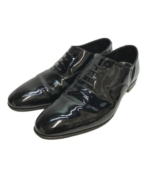 Crockett & Jones（クロケット＆ジョーンズ）Crockett & Jones (クロケット＆ジョーンズ) CHEAM/チーム プレーントゥ パテントレザー レースアップ ドレス シューズ ブラック サイズ:SIZE 8 1/2の古着・服飾アイテム