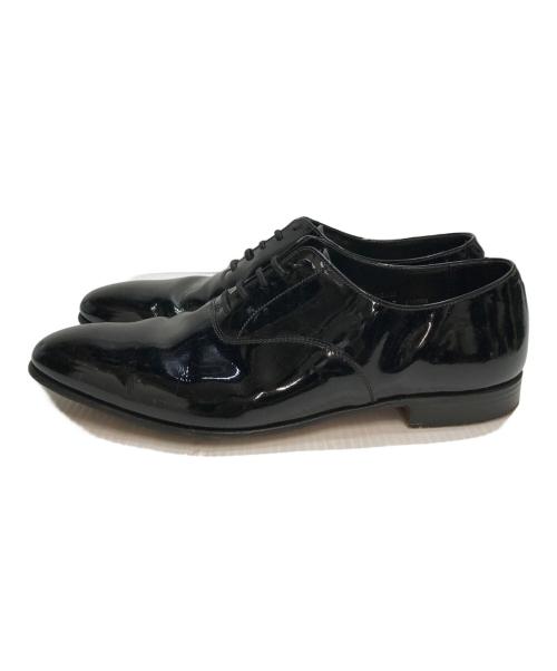 Crockett & Jones（クロケット＆ジョーンズ）Crockett & Jones (クロケット＆ジョーンズ) CHEAM/チーム プレーントゥ パテントレザー レースアップ ドレス シューズ ブラック サイズ:SIZE 8 1/2の古着・服飾アイテム