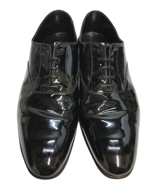 Crockett & Jones（クロケット＆ジョーンズ）Crockett & Jones (クロケット＆ジョーンズ) CHEAM/チーム プレーントゥ パテントレザー レースアップ ドレス シューズ ブラック サイズ:SIZE 8 1/2の古着・服飾アイテム