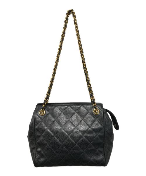 CHANEL（シャネル）CHANEL (シャネル) キャビアスキン マトラッセ チェーンショルダーバッグ ブラックの古着・服飾アイテム