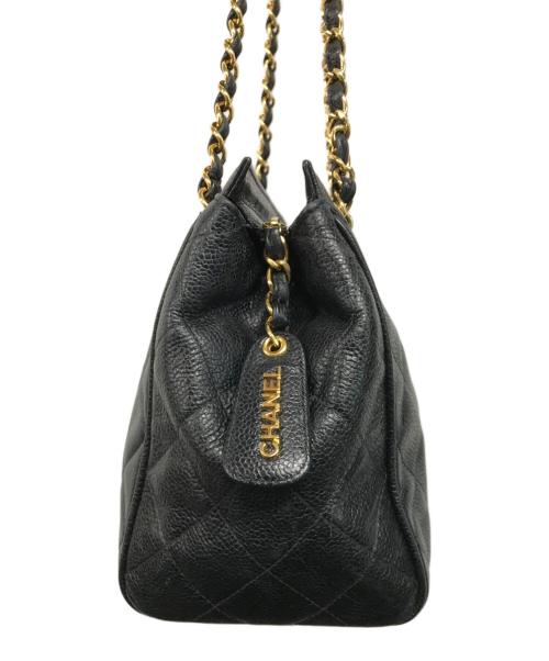CHANEL（シャネル）CHANEL (シャネル) キャビアスキン マトラッセ チェーンショルダーバッグ ブラックの古着・服飾アイテム