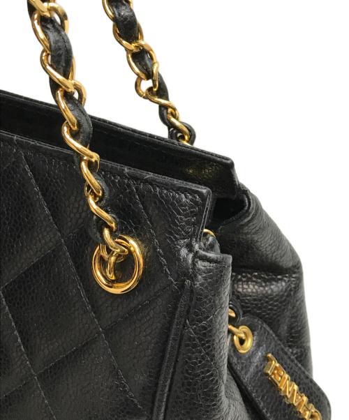CHANEL（シャネル）CHANEL (シャネル) キャビアスキン マトラッセ チェーンショルダーバッグ ブラックの古着・服飾アイテム