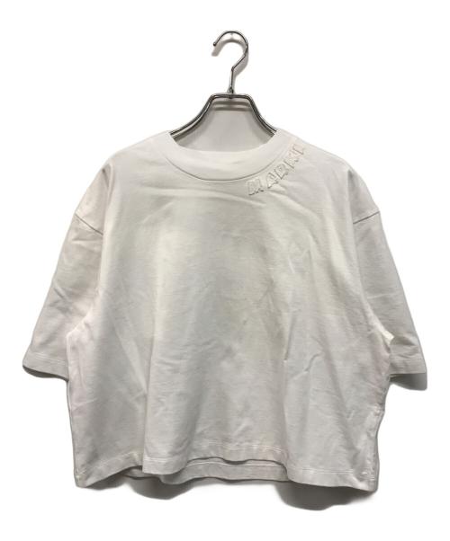 MARNI（マルニ）MARNI (マルニ) COMPACT JERSEY / 3Dロゴ入りクロップドロゴTシャツ イタリア製 ホワイト サイズ:SIZE 40の古着・服飾アイテム