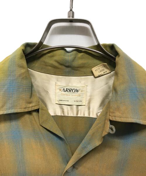 ARROW（アロー）ARROW (アロー) オンブレチェックシャツ アメカジ 50ｓ-60ｓ イエロー×ブルー サイズ:Mの古着・服飾アイテム