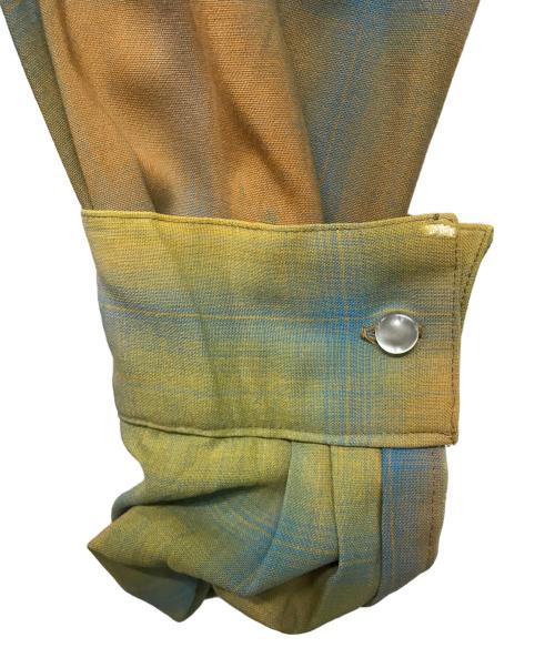 ARROW（アロー）ARROW (アロー) オンブレチェックシャツ アメカジ 50ｓ-60ｓ イエロー×ブルー サイズ:Mの古着・服飾アイテム