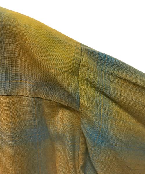 ARROW（アロー）ARROW (アロー) オンブレチェックシャツ アメカジ 50ｓ-60ｓ イエロー×ブルー サイズ:Mの古着・服飾アイテム
