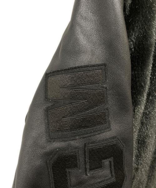 A BATHING APE BLACK（ア ベイシング エイプ）A BATHING APE BLACK (ア ベイシング エイプ) 18SS FAUX FUR Shark MA-1 フェイクファー シャーク フライトジャケット ブラック サイズ:SIZE Sの古着・服飾アイテム