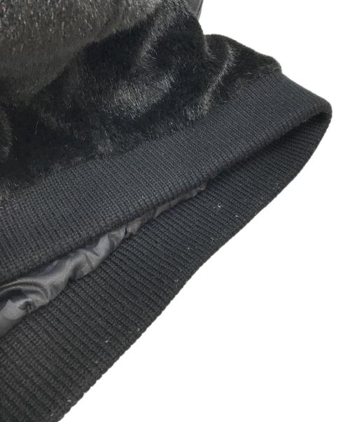 A BATHING APE BLACK（ア ベイシング エイプ）A BATHING APE BLACK (ア ベイシング エイプ) 18SS FAUX FUR Shark MA-1 フェイクファー シャーク フライトジャケット ブラック サイズ:Lの古着・服飾アイテム