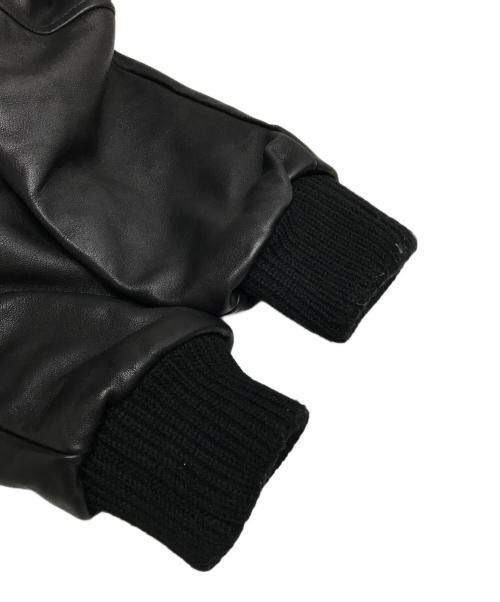 A BATHING APE BLACK（ア ベイシング エイプ）A BATHING APE BLACK (ア ベイシング エイプ) 18SS FAUX FUR Shark MA-1 フェイクファー シャーク フライトジャケット ブラック サイズ:Lの古着・服飾アイテム