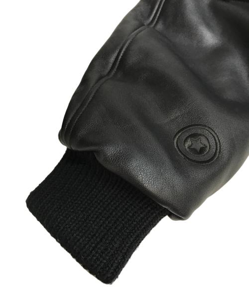 A BATHING APE BLACK（ア ベイシング エイプ）A BATHING APE BLACK (ア ベイシング エイプ) 18SS FAUX FUR Shark MA-1 フェイクファー シャーク フライトジャケット ブラック サイズ:Lの古着・服飾アイテム
