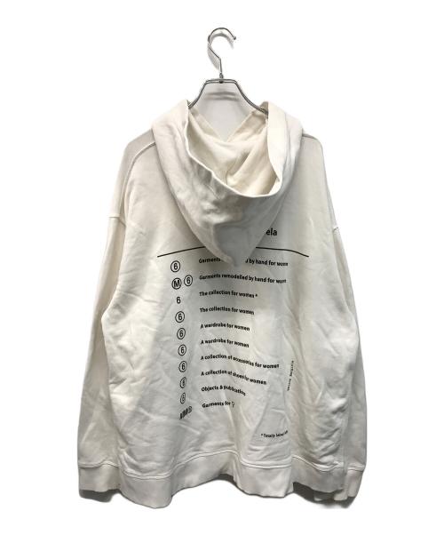 MM6 Maison Margiela（エムエムシックスメゾンマルジェラ）MM6 Maison Margiela (エムエムシックスメゾンマルジェラ) Oversized Back Print Hoodie（オーバーサイズ バック プリント フーディ） ホワイト サイズ:Sの古着・服飾アイテム