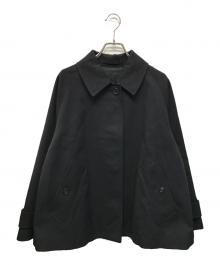 MARGARET HOWELL（マーガレットハウエル）の古着「COTTON WOOL TWILL（コットン・ウール・ツイル）ショートコート」｜ブラック