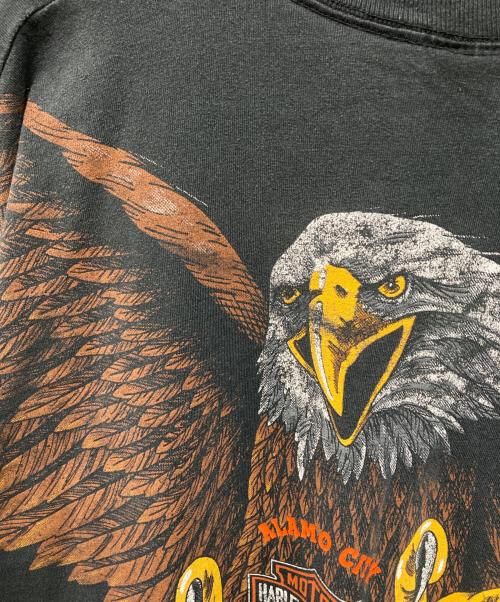 HARLEY-DAVIDSON（ハーレーダビッドソン）HARLEY-DAVIDSON (ハーレーダビッドソン) イーグルプリントTシャツ USA製 90s ヴィンテージ ブラック サイズ:XXXLの古着・服飾アイテム