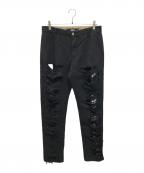 Hood By Airフッドバイエアー）の古着「ダメージデニムパンツ」｜ブラック