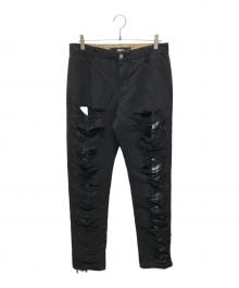 Hood By Air（フッドバイエアー）の古着「ダメージデニムパンツ」｜ブラック
