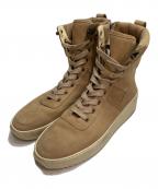 Fear Of Godフィア・オブ・ゴッド）の古着「CANAPA NABUK・MILITARY SNEAKER・ミリタリーハイカットスニーカー レザーブーツ ストリート モード」｜ベージュ