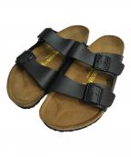 BIRKENSTOCKビルケンシュトック）の古着「arizona レザー ベルトサンダル」｜ブラック×ブラウン