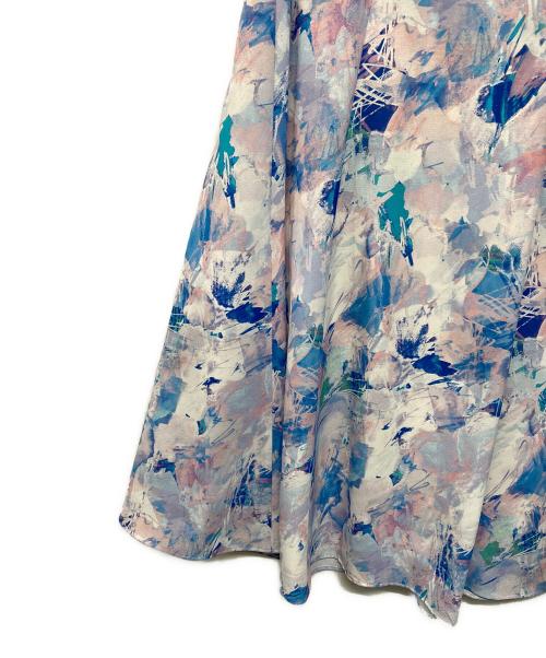 COUP DE CHANCE（クードシャンス）COUP DE CHANCE (クードシャンス) プリントフレアスカート 日本製 パープル サイズ:S 未使用品の古着・服飾アイテム
