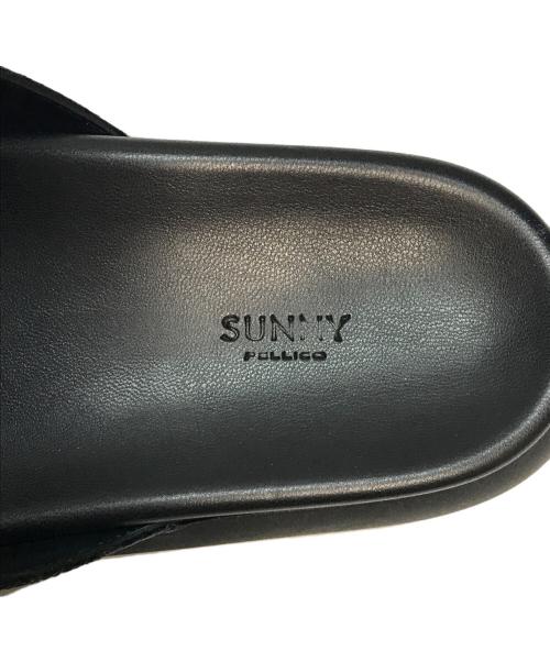PELLICO SUNNY（ペリーコサニー）PELLICO SUNNY (ペリーコサニー) スネーク型押し厚底レザートングサンダル ブラック サイズ:37の古着・服飾アイテム