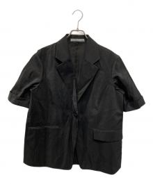 theory luxe（セオリーリュクス）の古着「シアーハーフスリーブジャケット - Sandora - Doby」｜ブラック