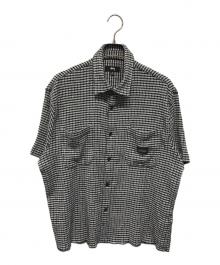 stussy（ステューシー）の古着「CRINKLED CHECK SS SHIRT(クリンクル チェック エスエス シャツ)」｜ブラック×ホワイト