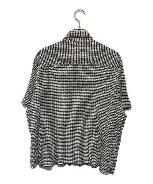 stussy（ステューシー）stussy (ステューシー) CRINKLED CHECK SS SHIRT(クリンクル チェック エスエス シャツ) ブラック×ホワイト サイズ:Sの古着・服飾アイテム