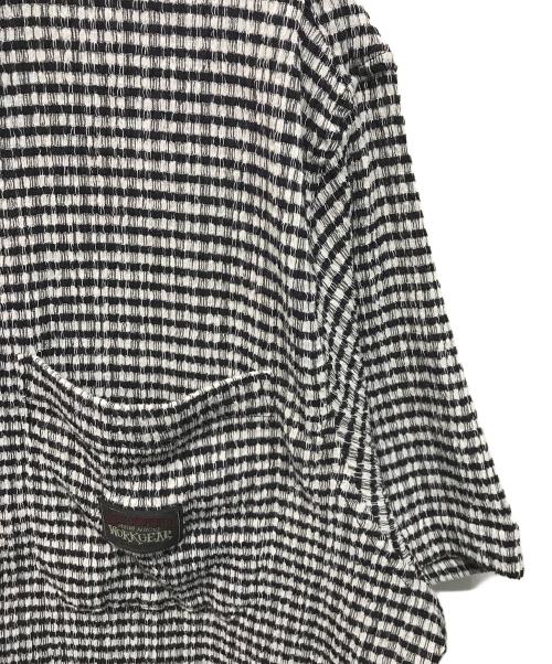 stussy（ステューシー）stussy (ステューシー) CRINKLED CHECK SS SHIRT(クリンクル チェック エスエス シャツ) ブラック×ホワイト サイズ:Sの古着・服飾アイテム