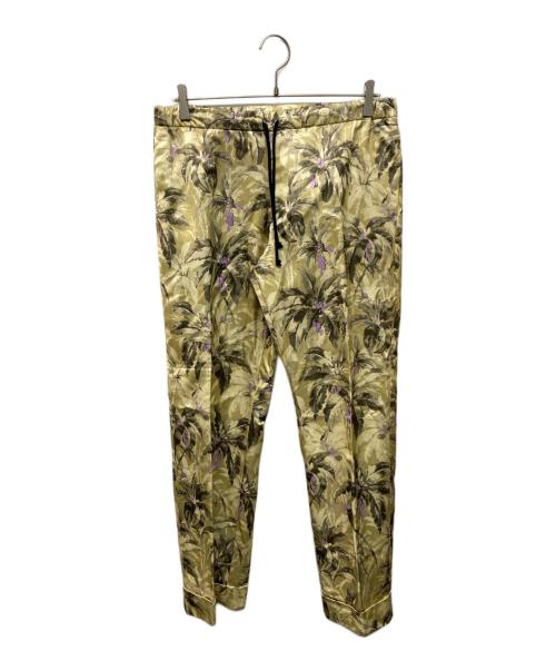 DRIES VAN NOTEN（ドリスヴァンノッテン）DRIES VAN NOTEN (ドリスヴァンノッテン) フラワーサテンパンツ イエロー サイズ:48の古着・服飾アイテム